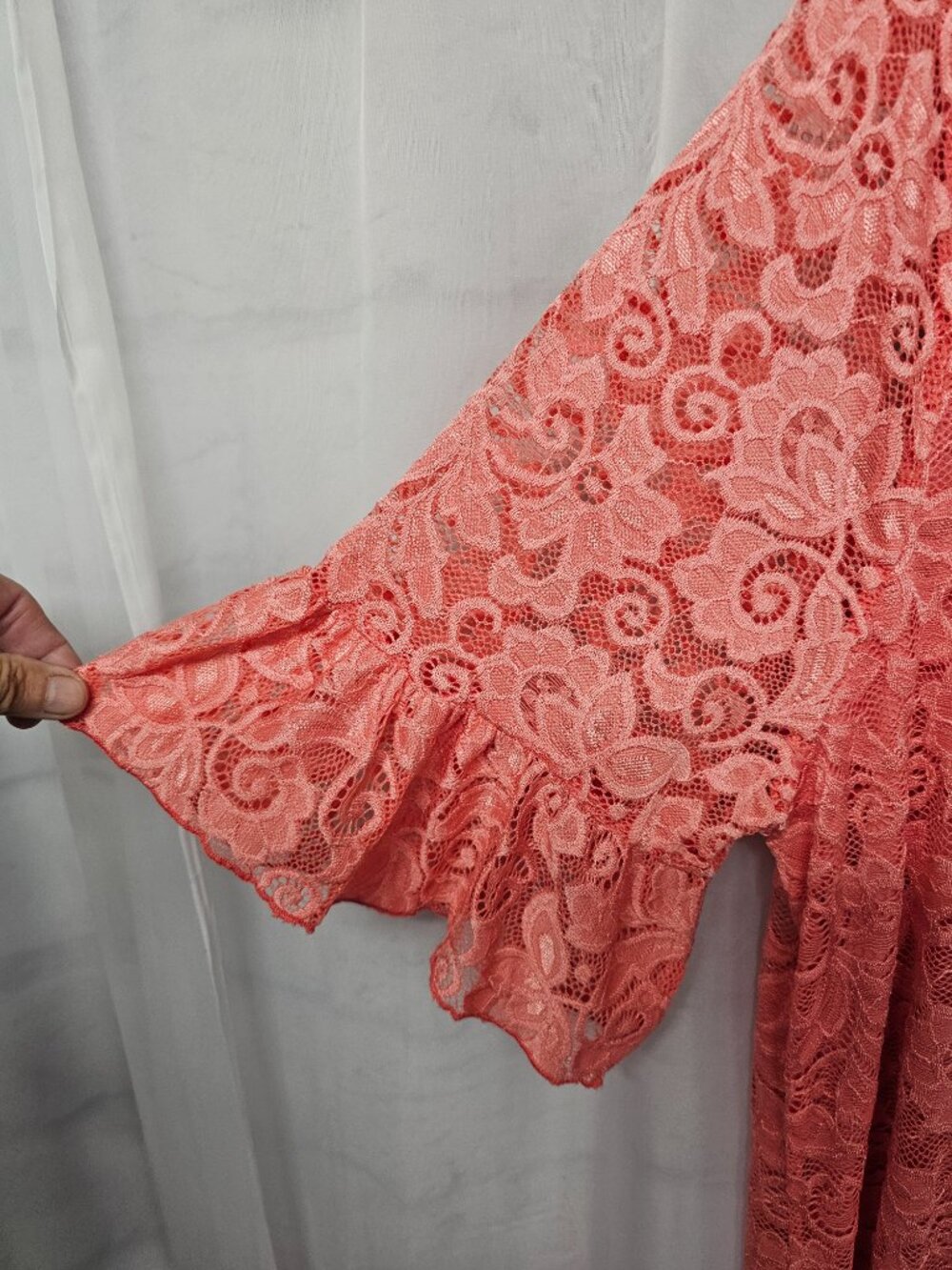 Espresso Dress Coral Floral Lace Shift Coquette 2X NWT - Picture 3 of 8